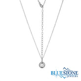 Silver Necklace with CZ- 20"